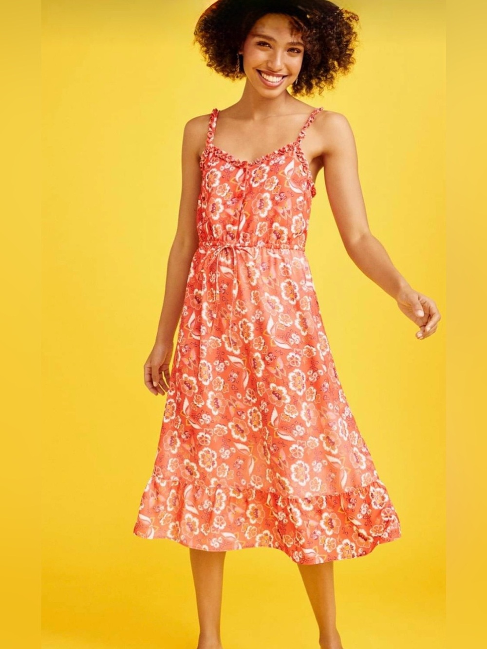 LOFT Coral Floral Sundress